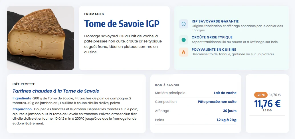 Exemple de fiche produit générée avec maficheproduit